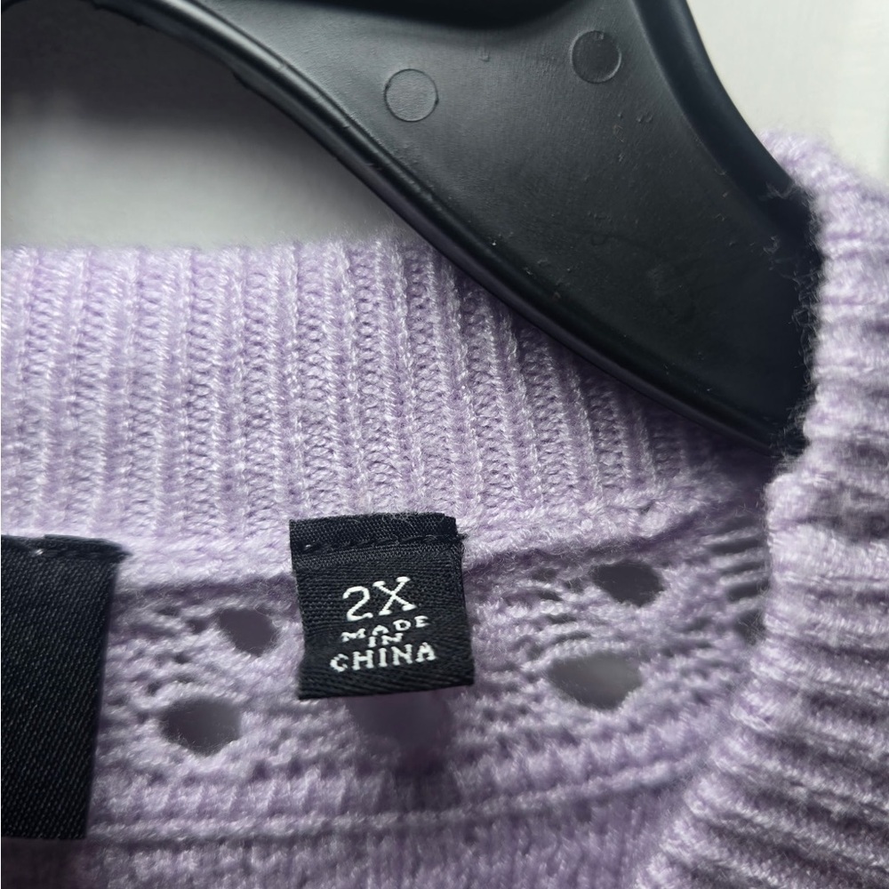 Cyrus Woman’s Lavendar Sweater Size 2X NEW Plus Textured Retail $99 Light - Picture 3 of 11
